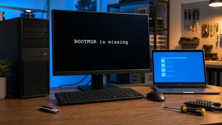 Ordenador con mensaje BOOTMGR is missing unidad USB retirada y portátil con recuperación de Windows