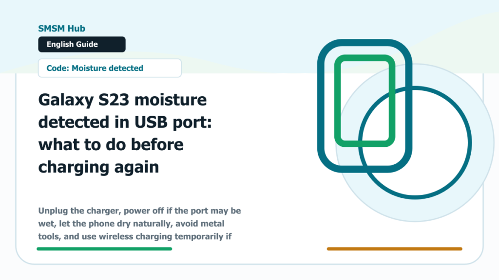Galaxy S23 moisture detected in USB port: what to do before charging again