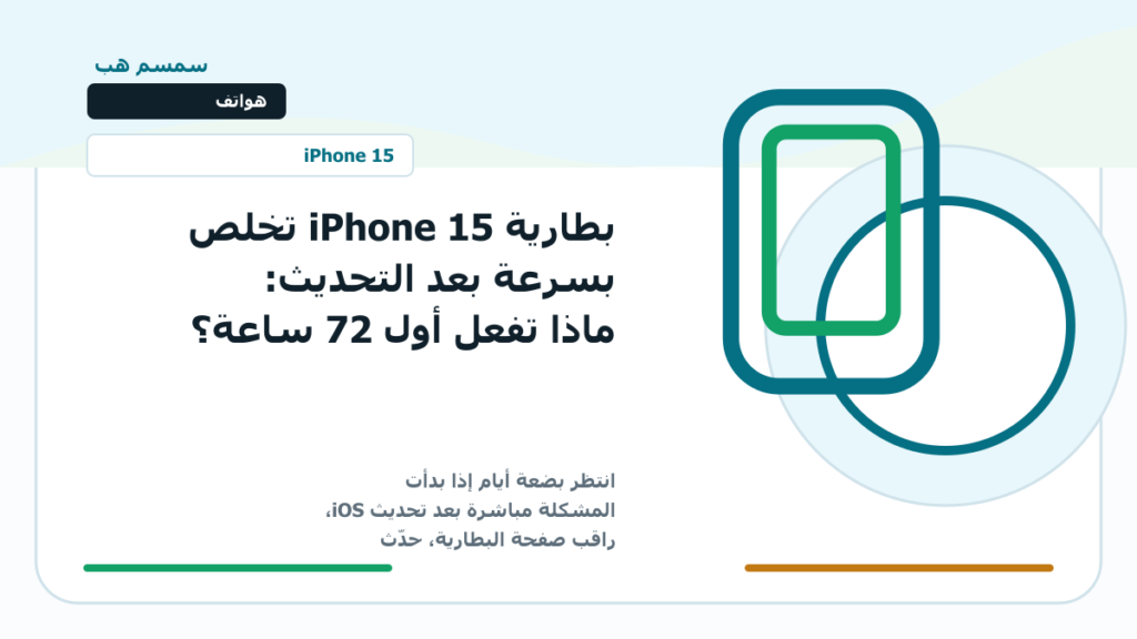 بطارية iPhone 15 تخلص بسرعة بعد التحديث: ماذا تفعل أول 72 ساعة؟