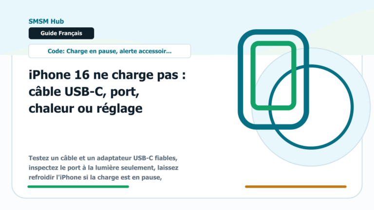 iPhone 16 ne charge pas en USB-C : câble, port, chaleur ou liquide - iPhone 16 ne charge pas USB-C