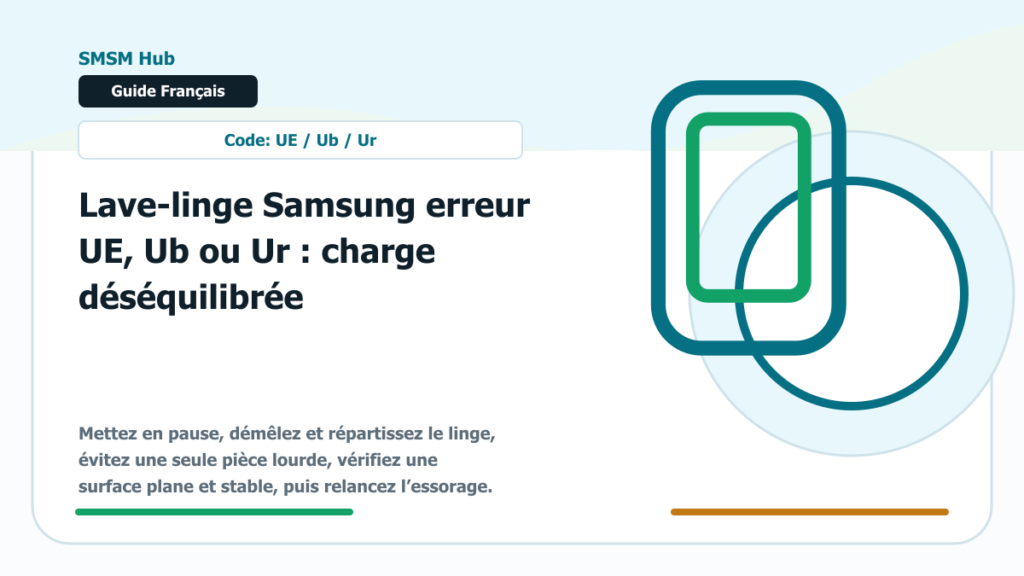 Lave-linge Samsung erreur UE, Ub ou Ur : charge déséquilibrée