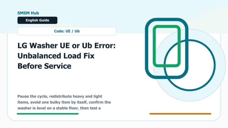 LG Washer UE or Ub Error: Unbalanced Load Fix Before Service