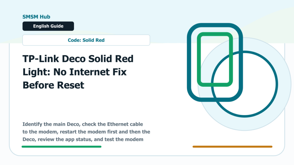 TP-Link Deco Solid Red Light: No Internet Fix Before Reset