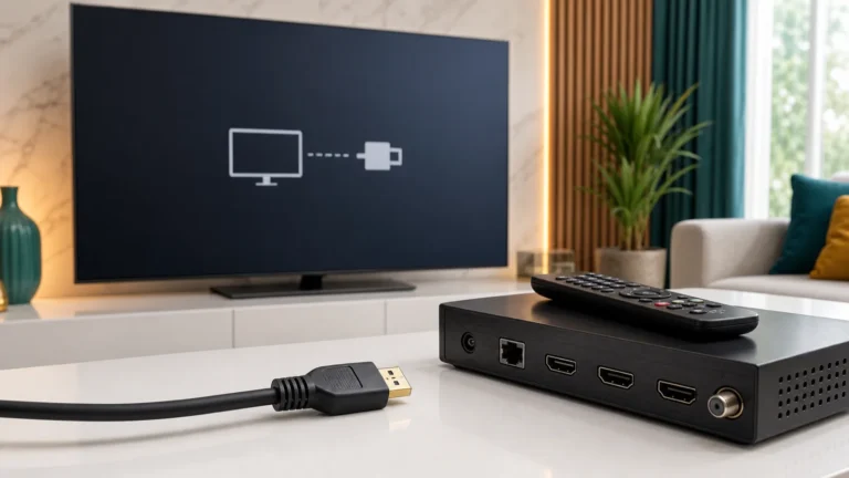 تلفزيون ورسيفر وكابل HDMI مفصول أثناء تتبع سبب رسالة No Signal