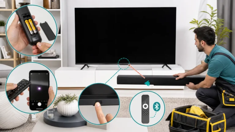 تلفزيون مع ريموت وبطاريات وكاميرا هاتف تختبر الأشعة وحساس مكشوف ورمز Bluetooth