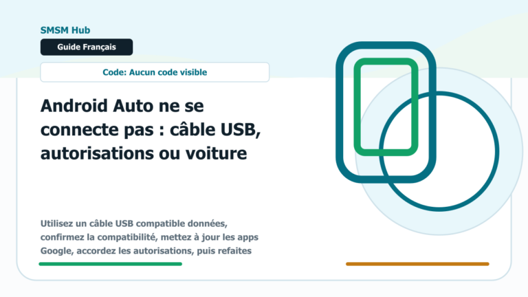 Android Auto ne se connecte pas : câble USB, autorisations ou voiture - Android Auto ne se connecte pas