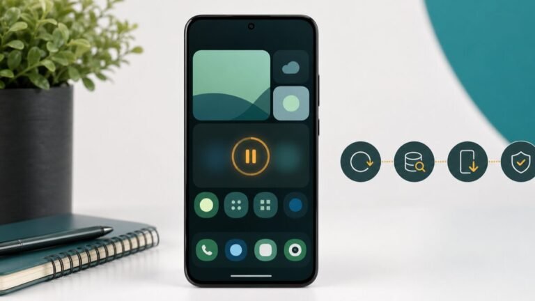 هاتف Android متجمد مع مسار إعادة التشغيل والمساحة والوضع الآمن