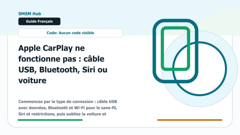 Apple CarPlay ne fonctionne pas : câble USB, Bluetooth, Siri ou voiture - Apple CarPlay ne fonctionne pas