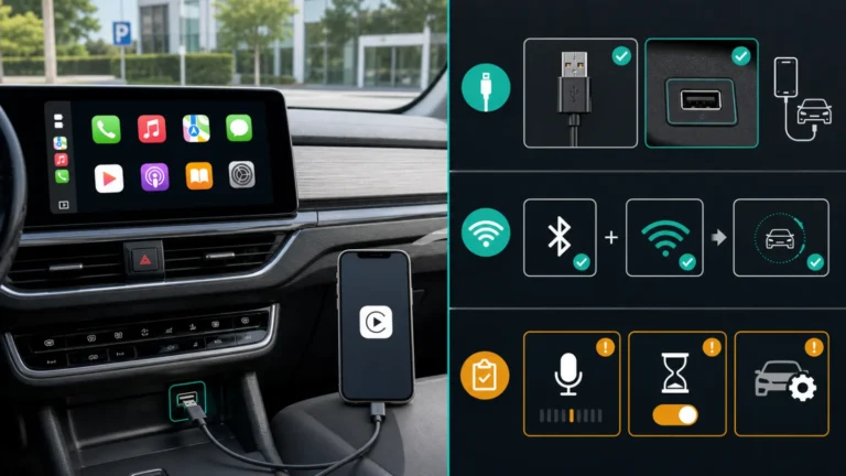 Diagnostic CarPlay filaire et sans fil avec câble USB Bluetooth Wi-Fi Siri et micrologiciel du véhicule