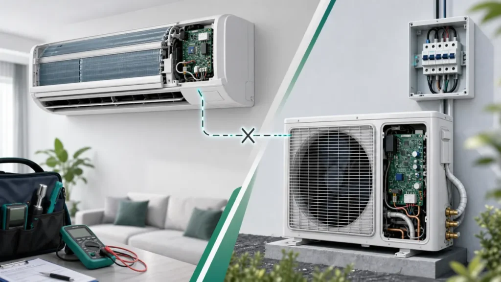 مكيف Daikin يعرض U4: انقطاع تواصل أم كهرباء الوحدة الخارجية؟
