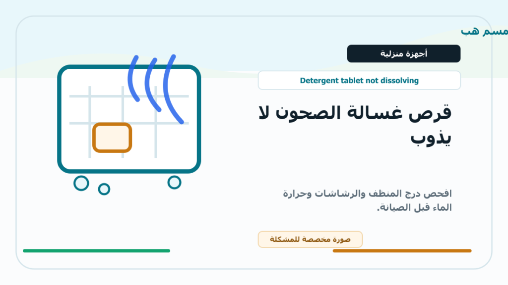 قرص غسالة الصحون لا يذوب: ماء أم حرارة أم رشاشات؟ - صورة توضيحية مخصصة من سمسم هب