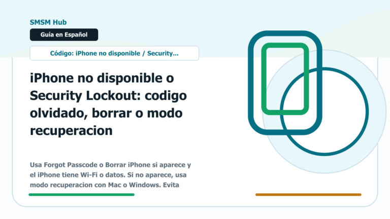 iPhone no disponible o Security Lockout: codigo olvidado, borrar o modo recuperacion - iPhone no disponible Security Lockout