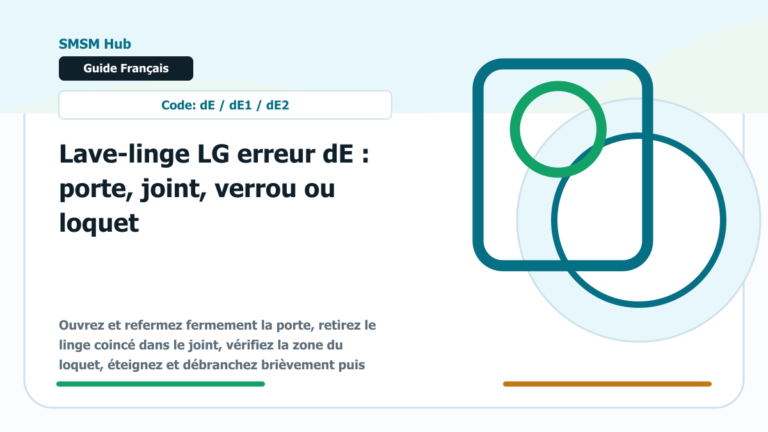 Lave-linge LG erreur dE : porte, joint, verrou ou loquet - Lave-linge LG erreur dE