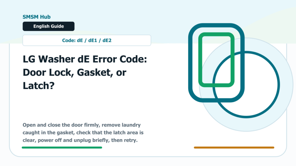 LG Washer dE Error Code: Door Lock, Gasket, or Latch? - LG washer dE error code