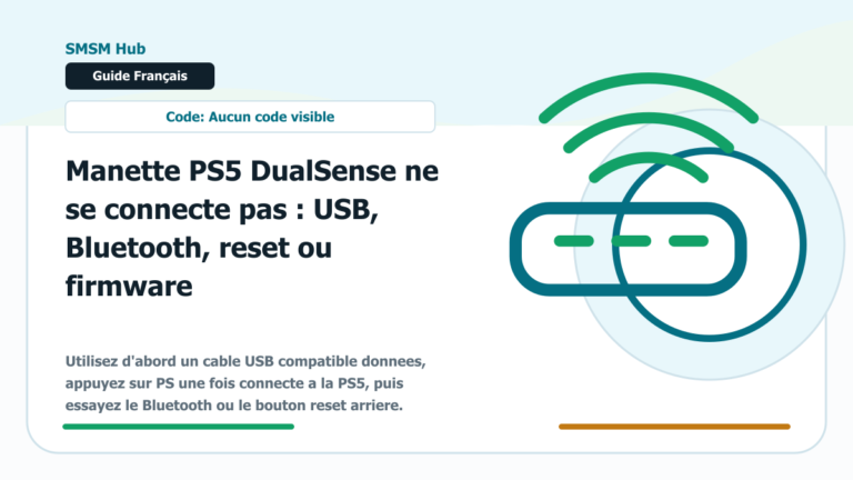 Manette PS5 DualSense ne se connecte pas : USB, Bluetooth, reset ou firmware - manette PS5 DualSense ne se connecte pas