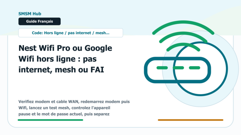 Nest Wifi Pro ou Google Wifi hors ligne : pas internet, mesh ou FAI - Nest Wifi Pro Google Wifi hors ligne pas internet