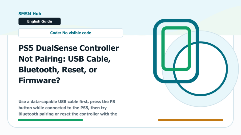 PS5 DualSense Controller Not Pairing: USB Cable, Bluetooth, Reset, or Firmware? - PS5 DualSense controller not pairing