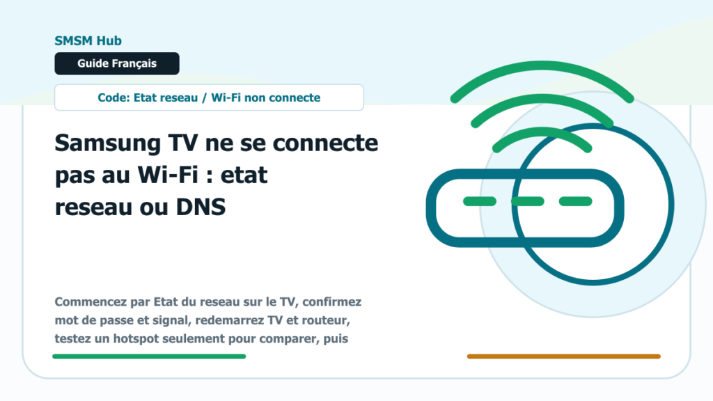 Samsung TV ne se connecte pas au Wi-Fi : etat reseau ou DNS - Samsung TV ne se connecte pas Wi-Fi etat reseau DNS