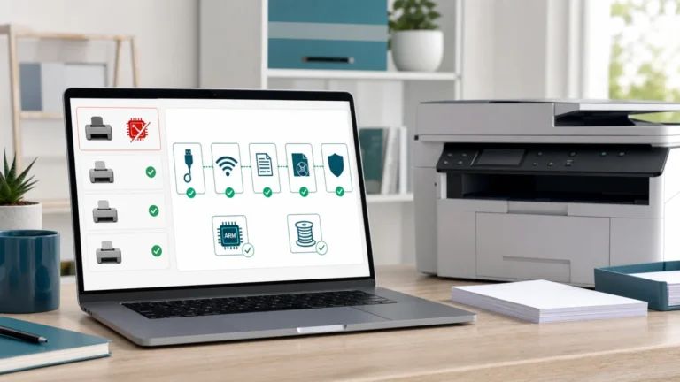 لابتوب وطابعة متعددة الوظائف مع مسار فحص USB وWi-Fi والطابور والتعريف ووضع الطباعة المحمية ومعالج ARM