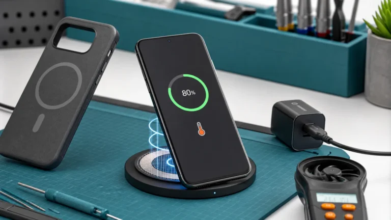 Pixel 10 يتوقف عند 80 بالمئة على شاحن Qi2 مع فحص المحاذاة والحرارة ومحول USB-C